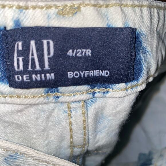 GAP Light Blue Acid Wash Boyfriend High Waist Straight Leg Denim Jeans 4/27 - Picture 6 of 7